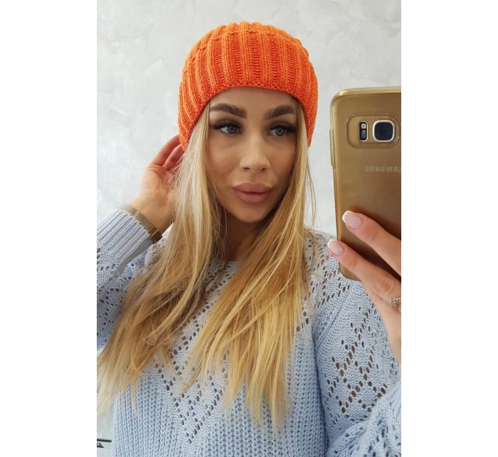 Čepice s rolováním Magda K293 orange neon Čepice s rolováním Magda K293 orange neon