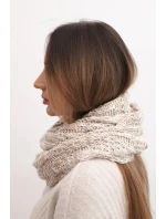 Dámský vlněný melírovaný silný šátek na zimu KN24 béžový