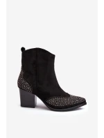 Dámské zdobené kovbojky na sloupku černé Eleduana Dámské zdobené kovbojky na sloupku černé Eleduana