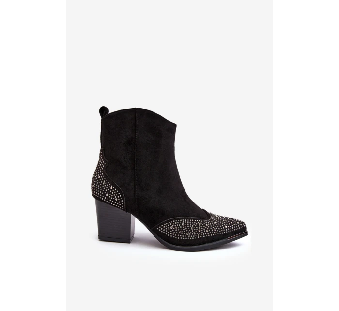 Dámské zdobené kovbojky na sloupku černé Eleduana Dámské zdobené kovbojky na sloupku černé Eleduana