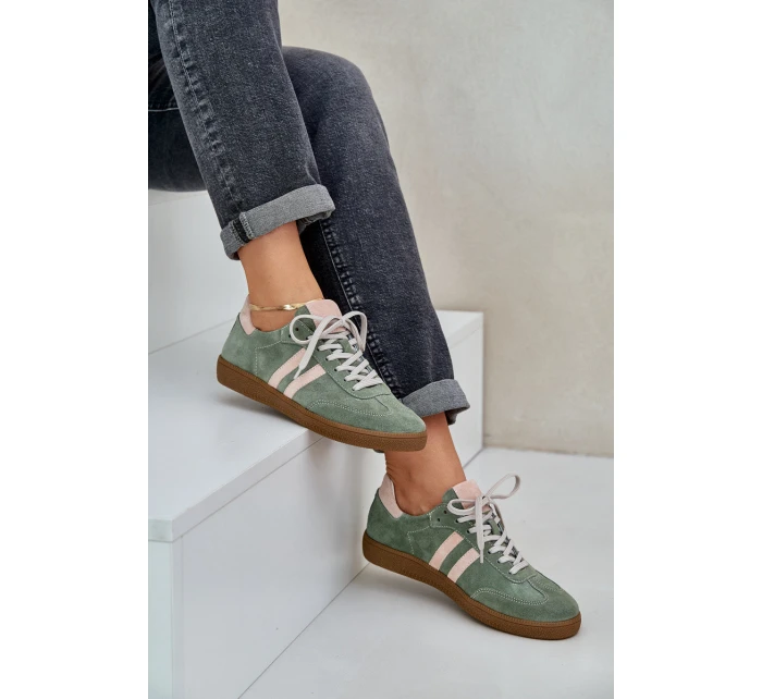 Zelené Nízké Dámské Sneakersy Zamšové Zazoo