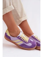 Kožené Dámské Tenisky LR61-7059 Fialové Kožené Dámské Tenisky LR61-7059 Fialové