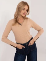 Bluzka RV BZ A model 20608892 camelowy - FPrice Bluzka RV BZ A model 20608892 camelowy - FPrice