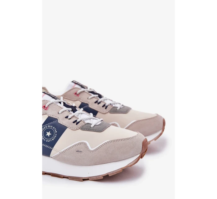 Pánské semišové tenisky na platformě Big Star – šedé