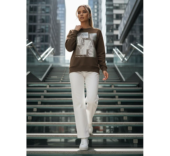 FEMMES dámská mikina hnědá FashionStreet BY1282