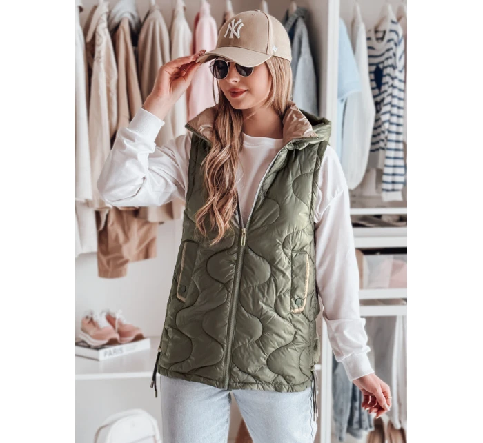 Dámská přechodná prošívaná vesta VESOLITA zelená FashionStreet TY4877