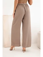 Kalhoty se širokým střihem a zavazováním v pase mocca