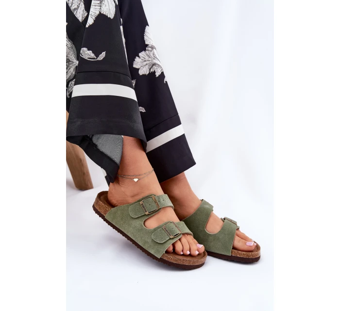 Dámské Semišové Sandály S Přezkami Big Star model 21692060 Zelené - Big Star Shoes