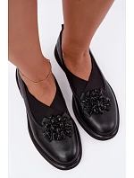 Dámské kožené polobotky s ozdobou Černé model 22386291 - T.Sokolski Dámské kožené polobotky s ozdobou Černé model 22386291 - T.Sokolski