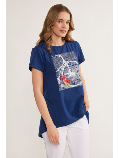 Monnari Halenky Bavlněné tričko s delšími zády Navy Blue