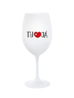 TY A JÁ - bílá sklenice na víno 350 ml