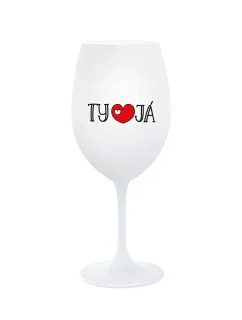 TY A JÁ - bílá sklenice na víno 350 ml