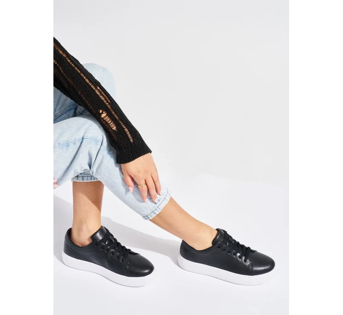 Originální černé  tenisky dámské platforma