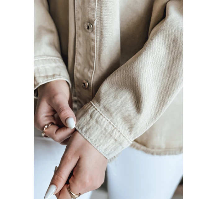 Dámská oversize džínová bunda JUSTDEM béžová FashionStreet TY4908