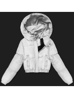 Světle šedá krátká zimní bunda typu puffer J Style (5M3260-92) Světle šedá krátká zimní bunda typu puffer J Style (5M3260-92)