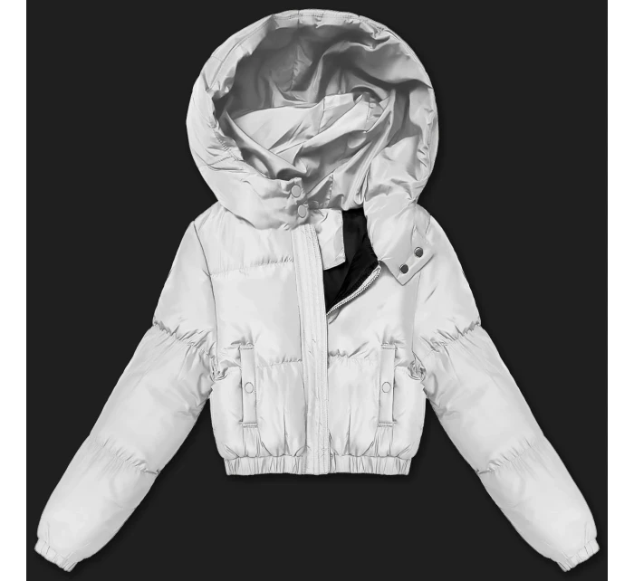 Světle šedá krátká zimní bunda typu puffer J Style (5M3260-92) Světle šedá krátká zimní bunda typu puffer J Style (5M3260-92)