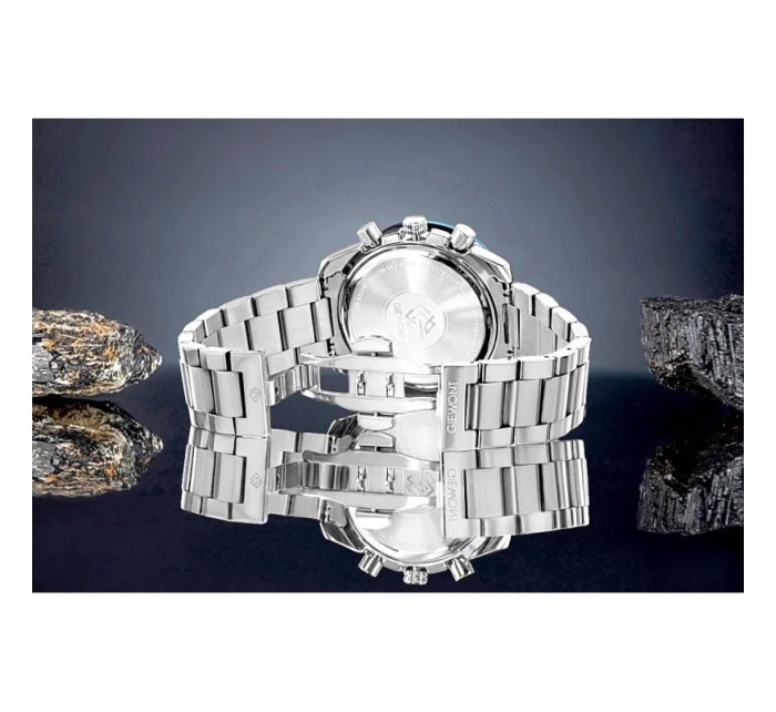 Pánské hodinky Giewont Chronograph Sapphire Silver Blue GW8720-B3