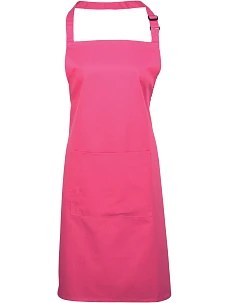 Premier PR 154 Zástěra s laclem a kapsou na břiše "Colours" 39.0154 hot pink