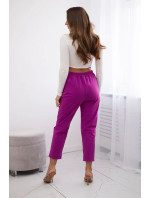 Kalhoty new punto s řetízkem tmavě fialová