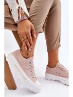 Látkové tenisky na platformě Big Star model 21610266 Nude - Big Star Shoes Látkové tenisky na platformě Big Star model 21610266 Nude - Big Star Shoes