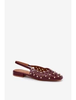 Zdobené Baleríny Na Plochém Podpatku Bordové Nilarisela Zdobené Baleríny Na Plochém Podpatku Bordové Nilarisela