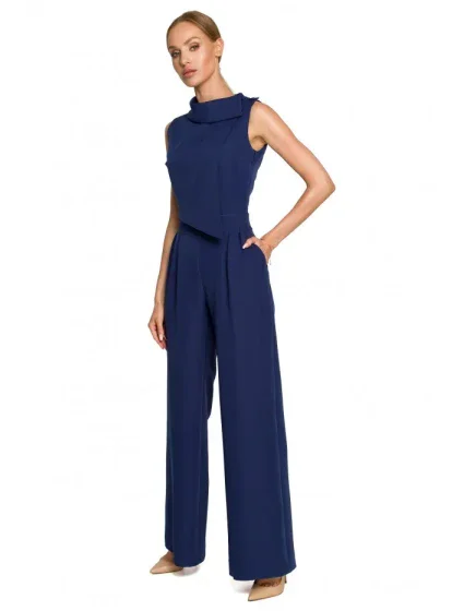 Kombinéza bez rukávů s tmavě modrá model 18004287 - Moe Kombinéza bez rukávů s tmavě modrá model 18004287 - Moe