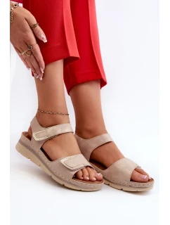 Pohodlné dámské sandály na suchý zip, béžová Iphiope