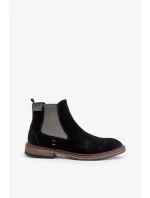 Semišové Kotníkové Boty Chelsea Pánské Big Star OO174154 Černé Semišové Kotníkové Boty Chelsea Pánské Big Star OO174154 Černé
