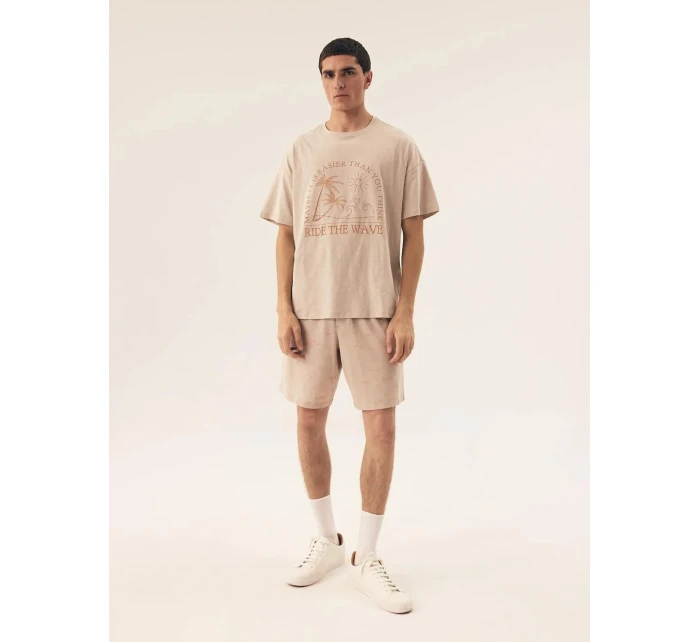 Pánské pyžamo Core 42604  02X Béžová vzor - Henderson