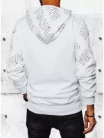 Pánská mikina s kapucí s potiskem bílá FashionStreet BX5570