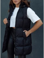 Dámská prošívaná dlouhá vesta VIANA černá FashionStreet TY4504