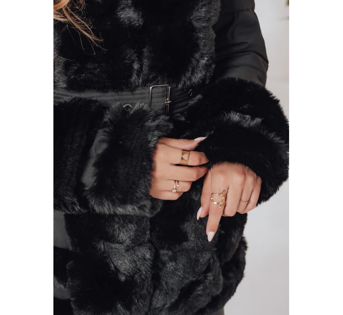 CITYGLANCE dámská zimní bunda s umělou kožešinou černá FashionStreet TY5045