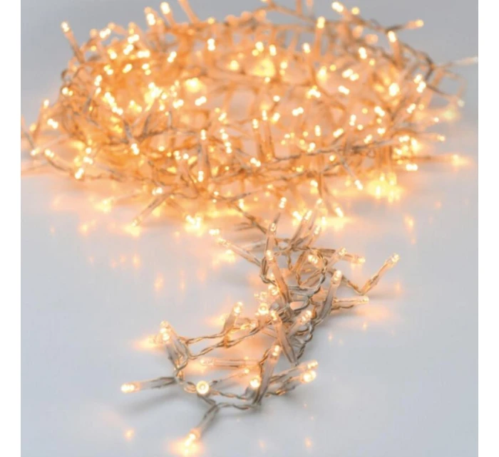 VÁNOČNÍ STROMEK SVĚTELNÝ ŘETĚZ 120 VEDL TEPLÁ BÍLÁ PRŮHLEDNÝ DRÁT