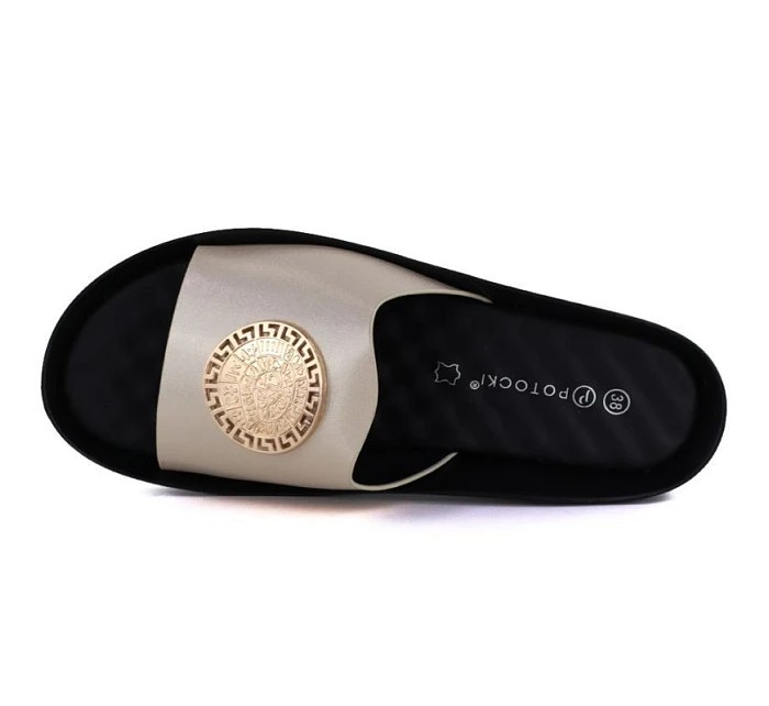 Dámské žabky na zlaté platformě model 22072433 - Potocki