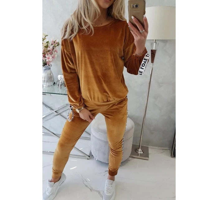 model 21753112 velbloudí velurová sada - K-Fashion model 21753112 velbloudí velurová sada - K-Fashion