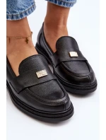 Zazoo 20165 Dámské kožené mokasíny černé