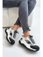 Kožené Dámské Sneakersy Na Platformě Big Star OO274A220 HI-POLY SYSTEM Bílá-Černá Kožené Dámské Sneakersy Na Platformě Big Star OO274A220 HI-POLY SYSTEM Bílá-Černá