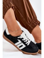 Tenisky Sportovní Obuv Semišová model 21690666 Černé - VINCEZA Tenisky Sportovní Obuv Semišová model 21690666 Černé - VINCEZA