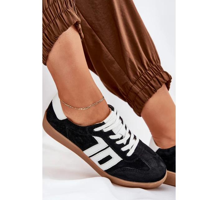 Tenisky Sportovní Obuv Semišová model 21690666 Černé - VINCEZA Tenisky Sportovní Obuv Semišová model 21690666 Černé - VINCEZA