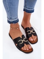 Dámské Ploché Pantofle S Dekorativním Detalem Černé model 21697805 - EVENTO Dámské Ploché Pantofle S Dekorativním Detalem Černé model 21697805 - EVENTO