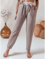 Dámské máslové kalhoty s květinami LEGISSA tepláky cappuccino FashionStreet UY2407 Dámské máslové kalhoty s květinami LEGISSA tepláky cappuccino FashionStreet UY2407