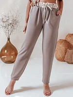 Dámské máslové kalhoty s květinami LEGISSA tepláky cappuccino FashionStreet UY2407