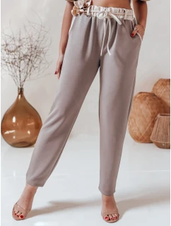 Dámské máslové kalhoty s květinami LEGISSA tepláky cappuccino FashionStreet UY2407