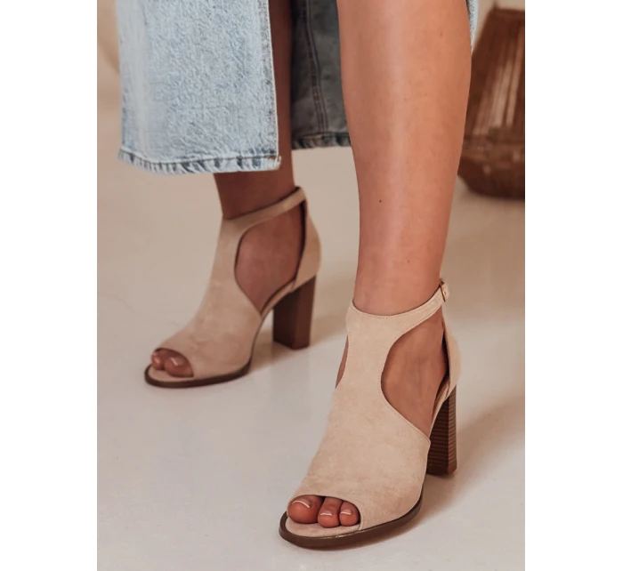 Dámské sandály na podpatku SLUPER beige FashionStreet ZY0734