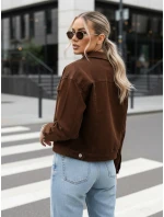 Dámská hnědá džínová bunda FashionStreet TY5343 Dámská hnědá džínová bunda FashionStreet TY5343