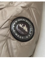 Béžová dámská bunda s kožešinovou podšívkou S'West (B8389-12012) Béžová dámská bunda s kožešinovou podšívkou S'West (B8389-12012)