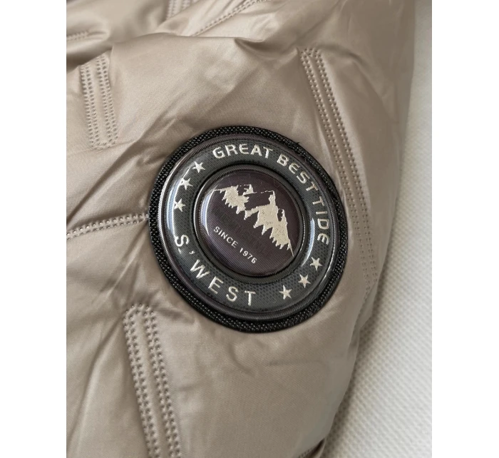 Béžová dámská bunda s kožešinovou podšívkou S'West (B8389-12012) Béžová dámská bunda s kožešinovou podšívkou S'West (B8389-12012)