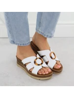 Dámské kožené žabky na platformě bílé model 21904783 - Remonte