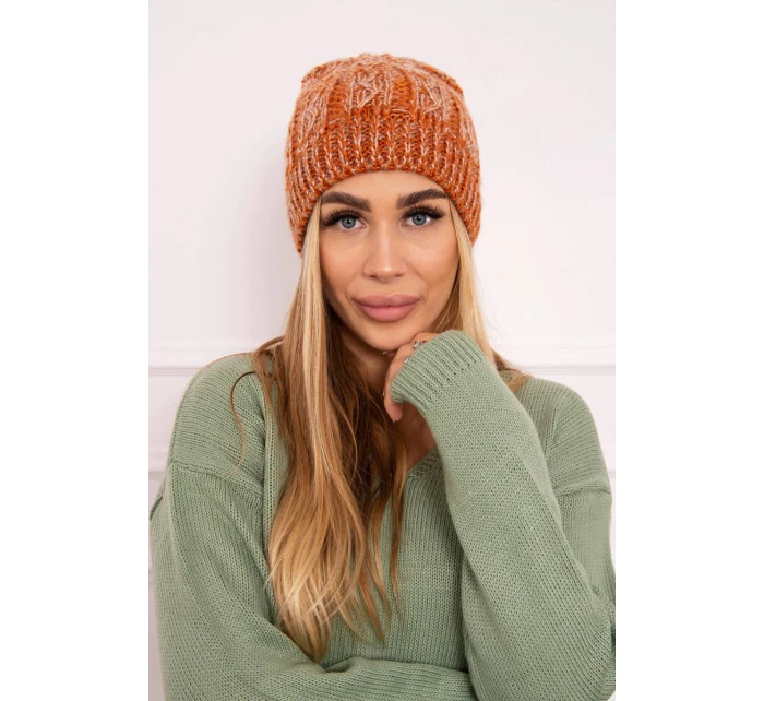 Fleecová čepice Melisa K241 oranžová+šedá Fleecová čepice Melisa K241 oranžová+šedá