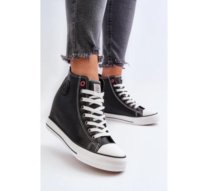 Dámské tenisky na podpatku Cross Jeans NN2R4005 Černé